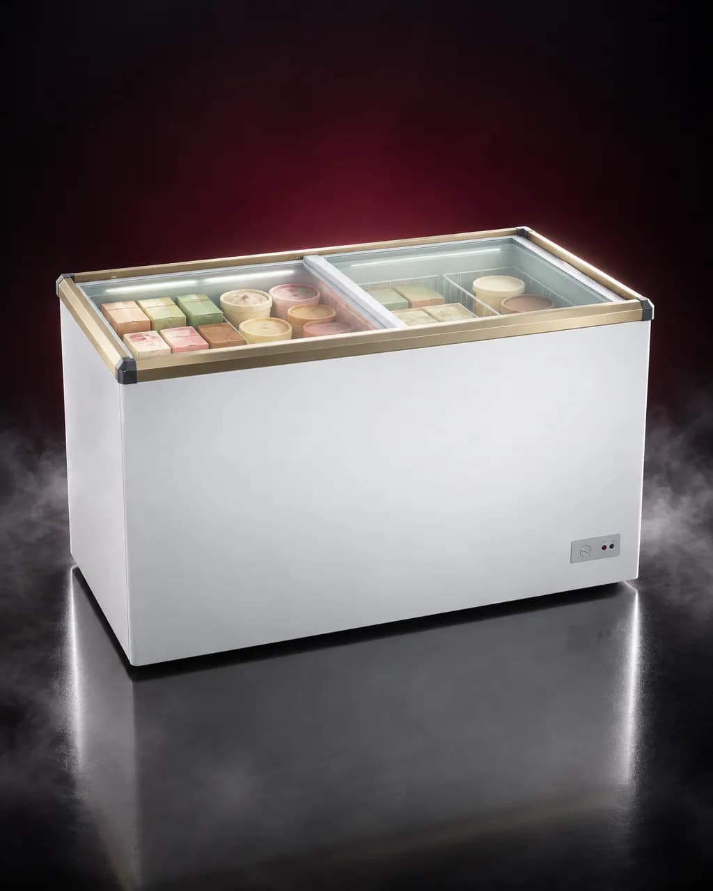 GCSW 210R6 XB Godrej Glass Top Chest Freezer — illustrative render
