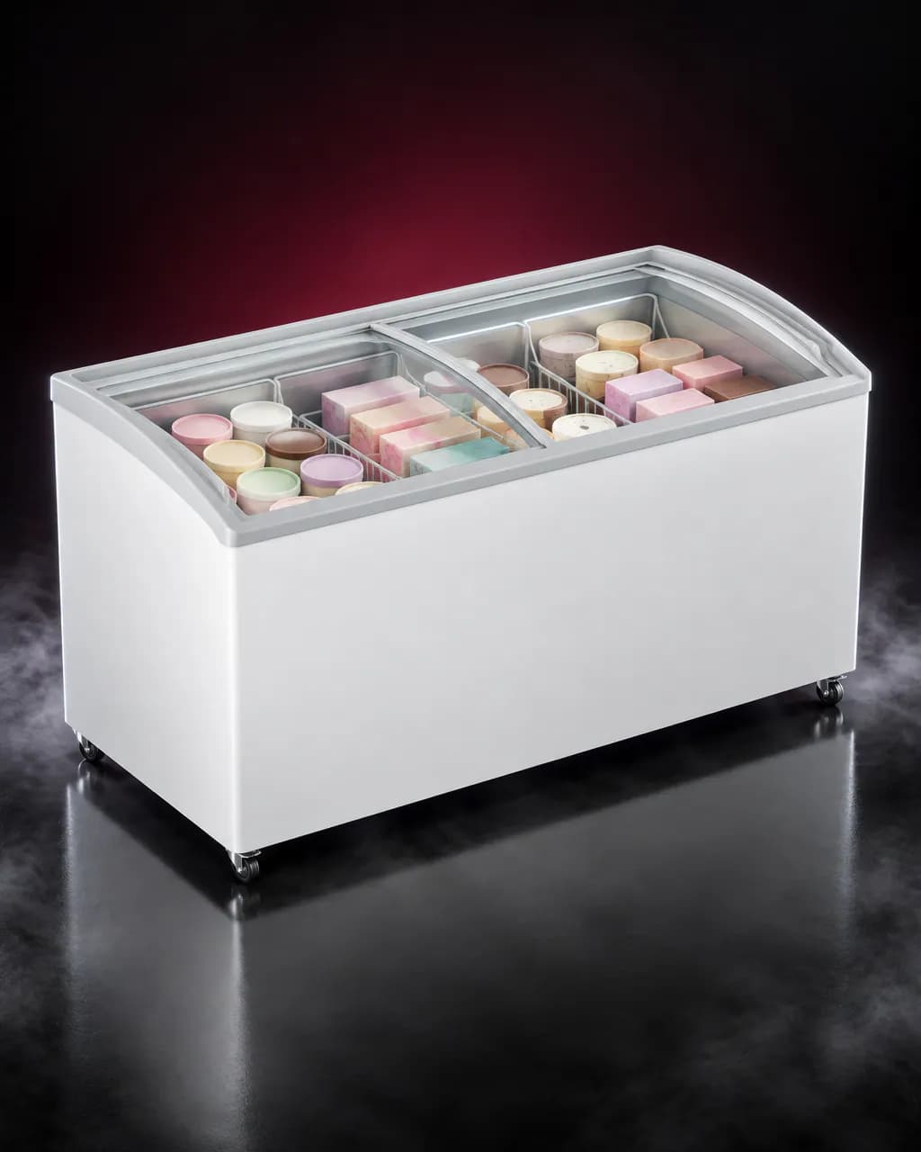 HCF 551FGTQ Haier Glass Top Deep Freezer — illustrative render