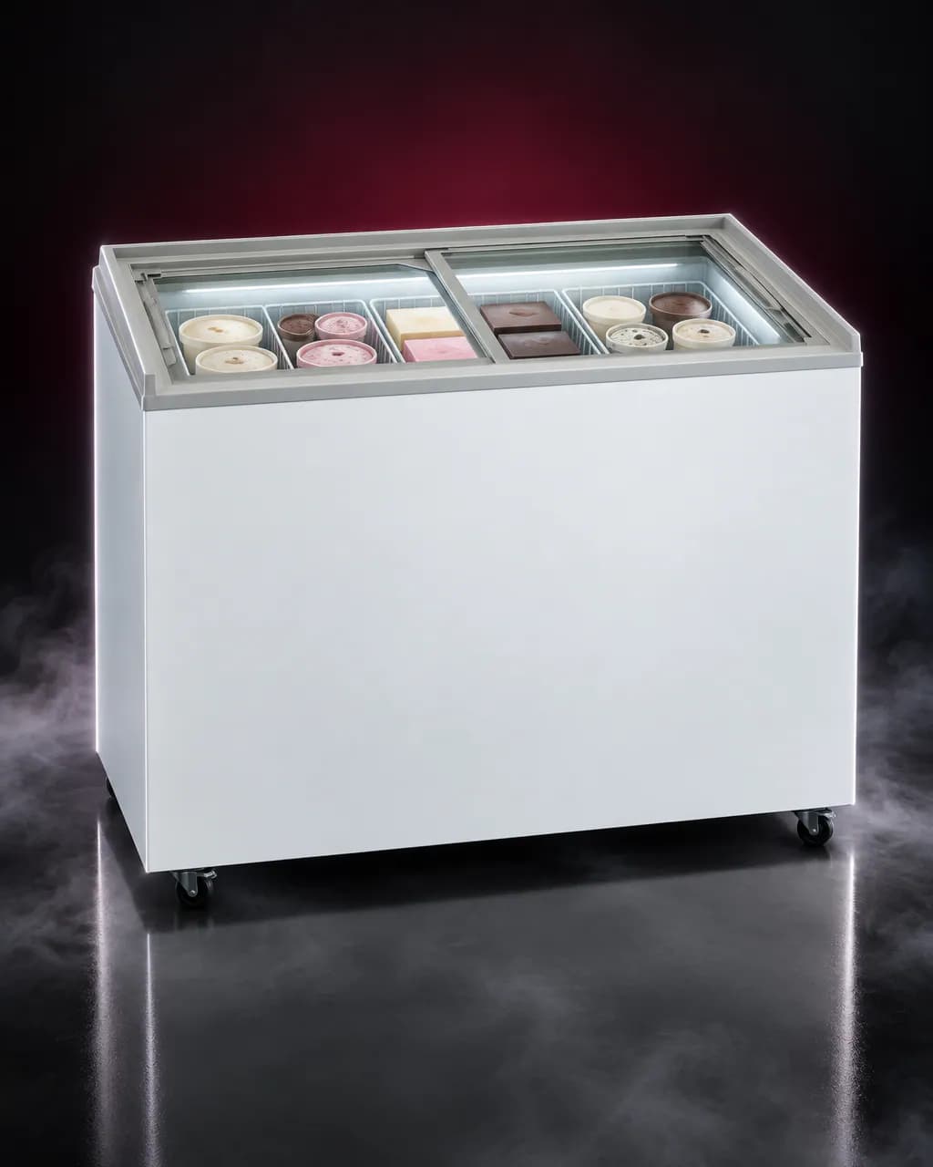 HFC 400GM5 Glass Top Freezer — illustrative render