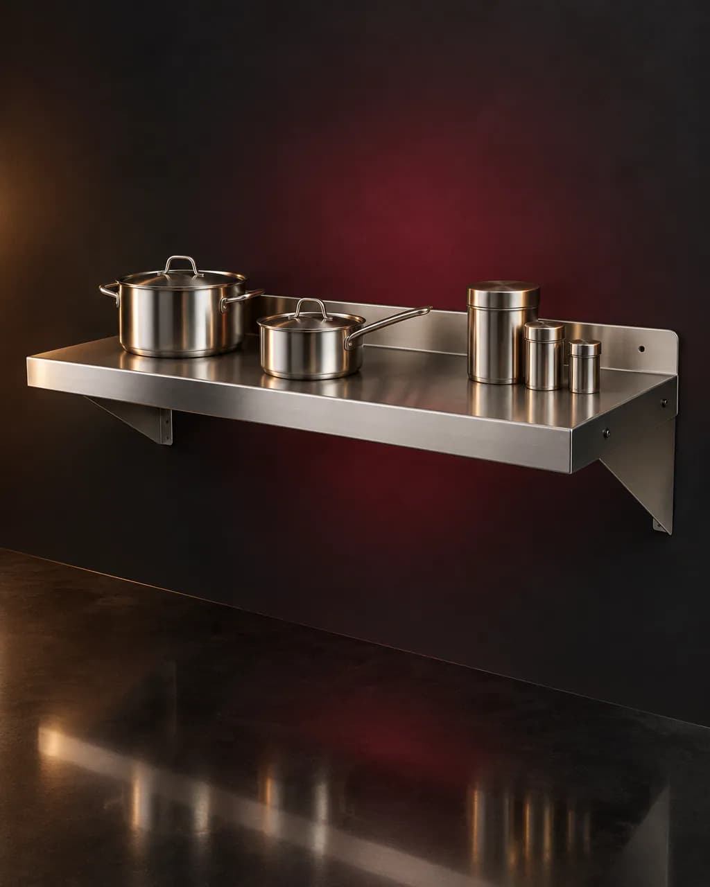 SS Wall Mounted Shelf — illustrative render