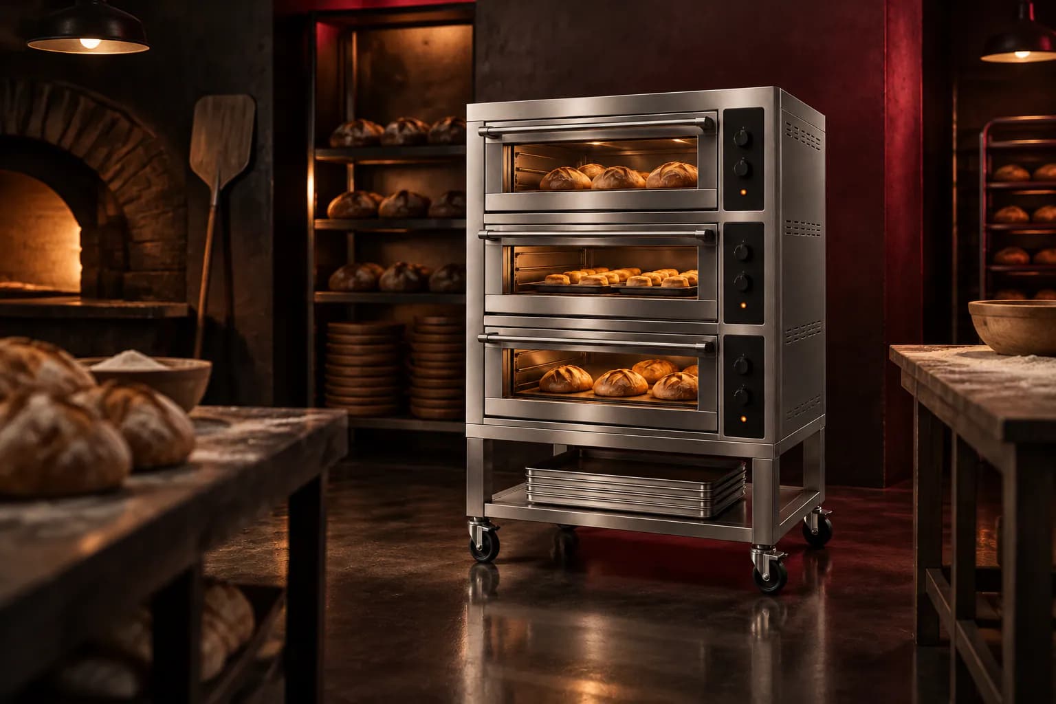 Bakery Oven in use — illustrative render