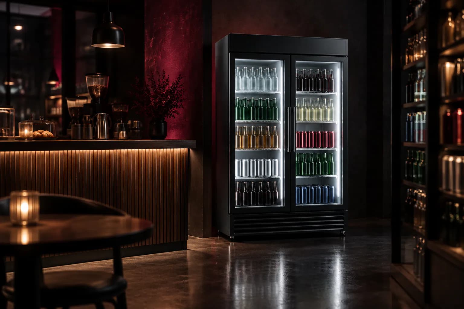 Beverage Coolers in use — illustrative render