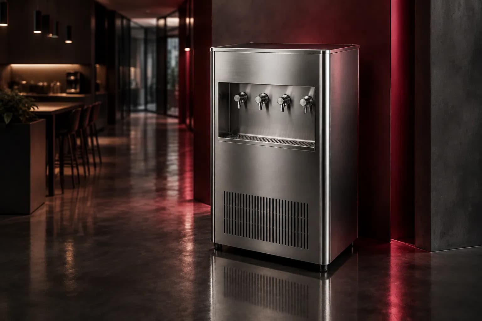 Blue Star Water Cooler in use — illustrative render