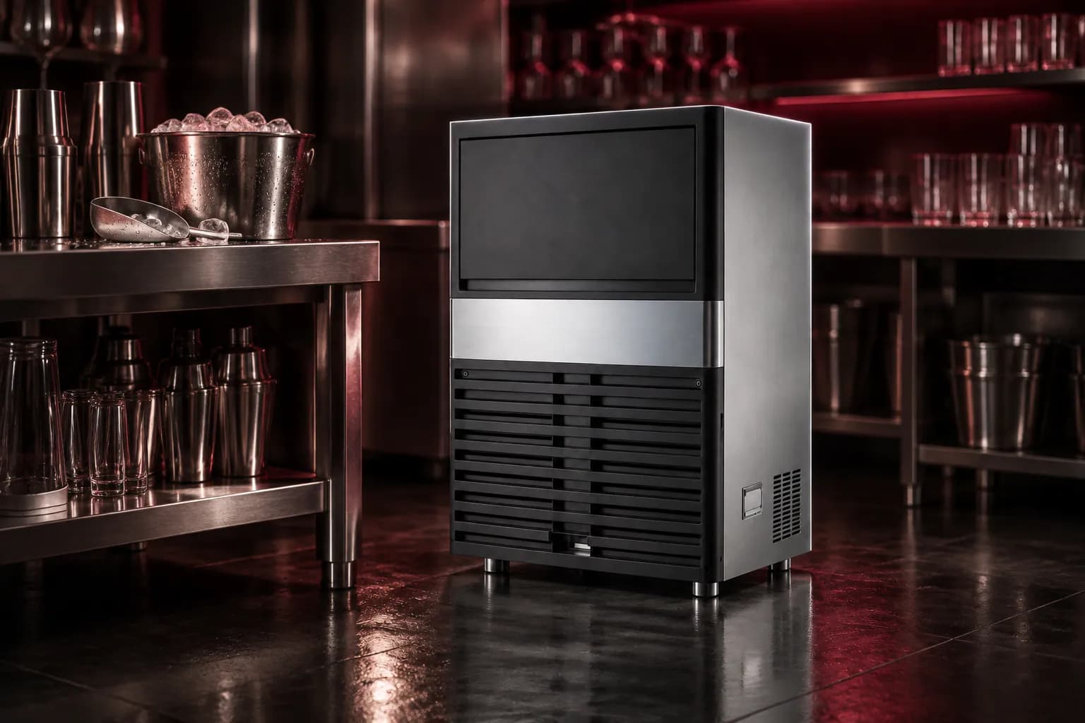Celfrost Ice Machine IC-30 S in use — illustrative render