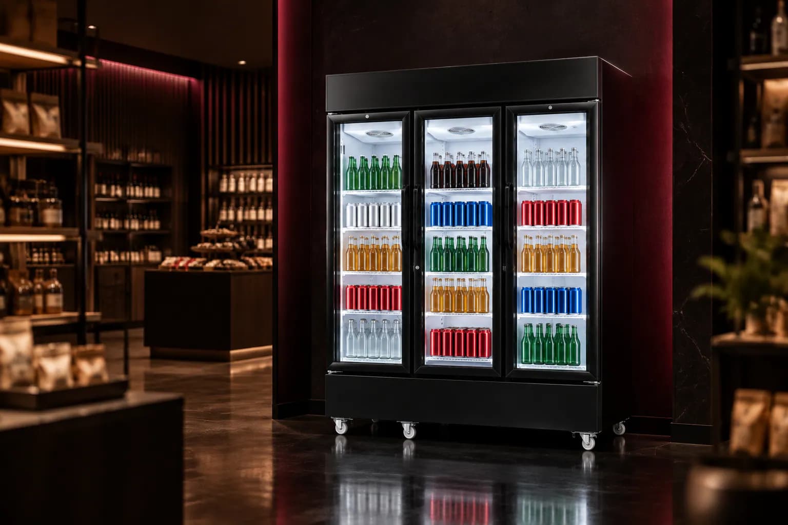 Coldwave Visi Cooler 1050 L in use — illustrative render