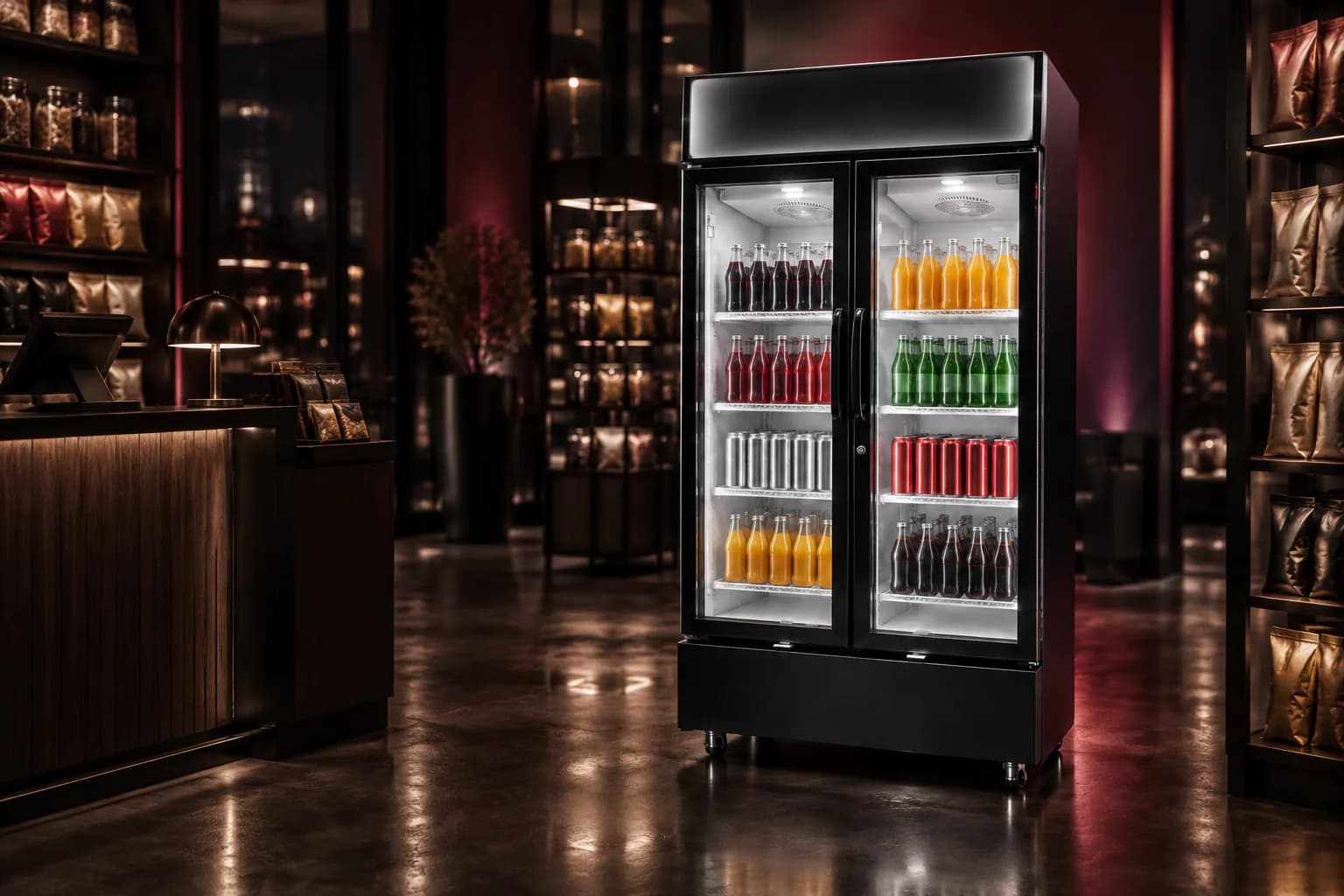 Coldwave Visi Cooler 650 L in use — illustrative render