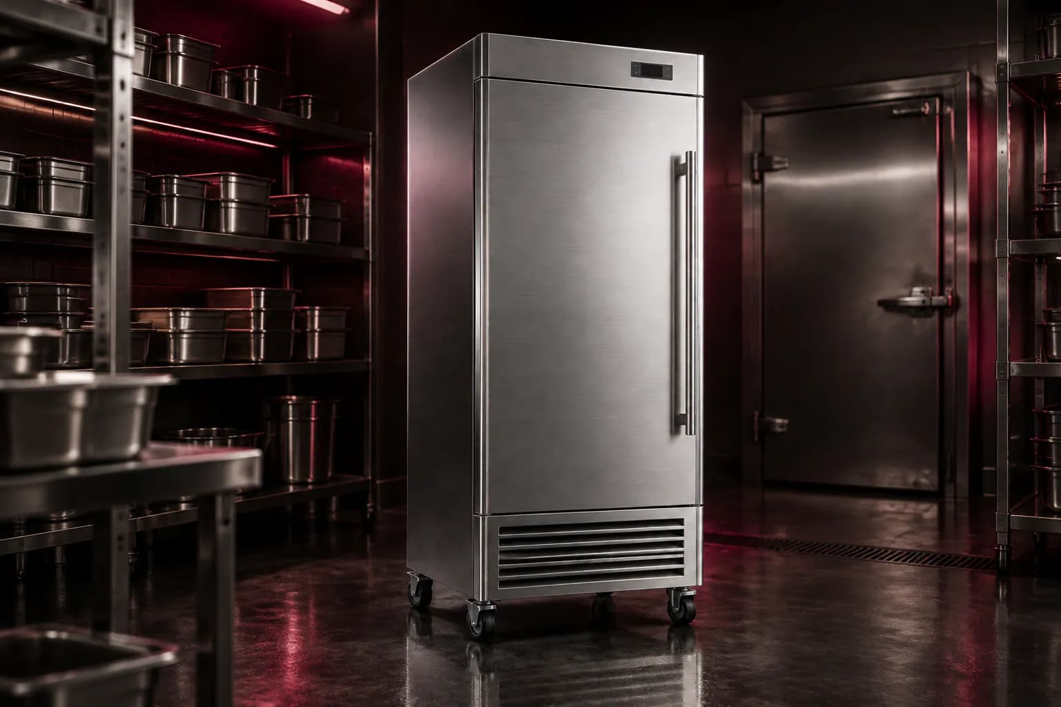 Commercial Electric Freezer in use — illustrative render