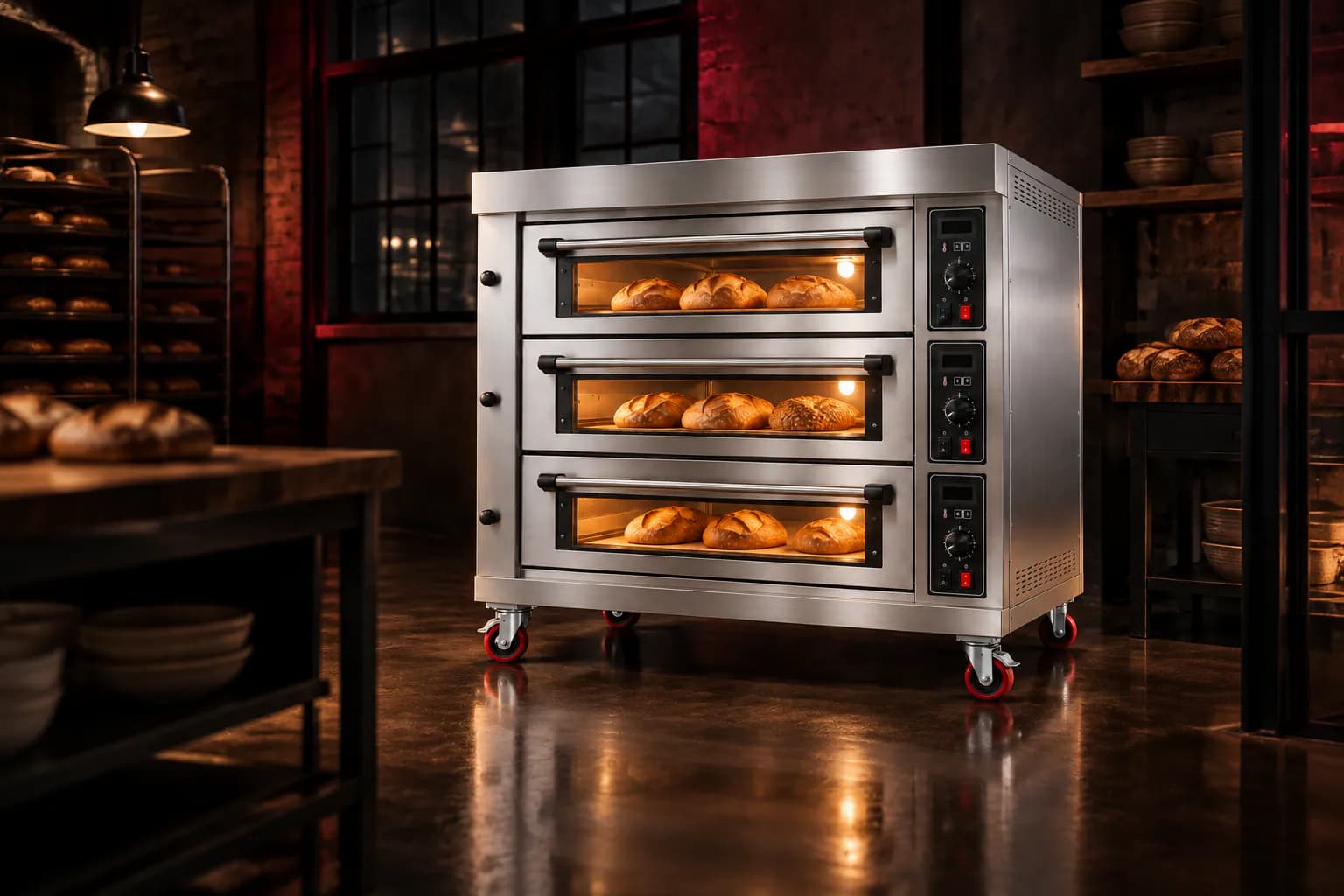 Deck Oven in use — illustrative render