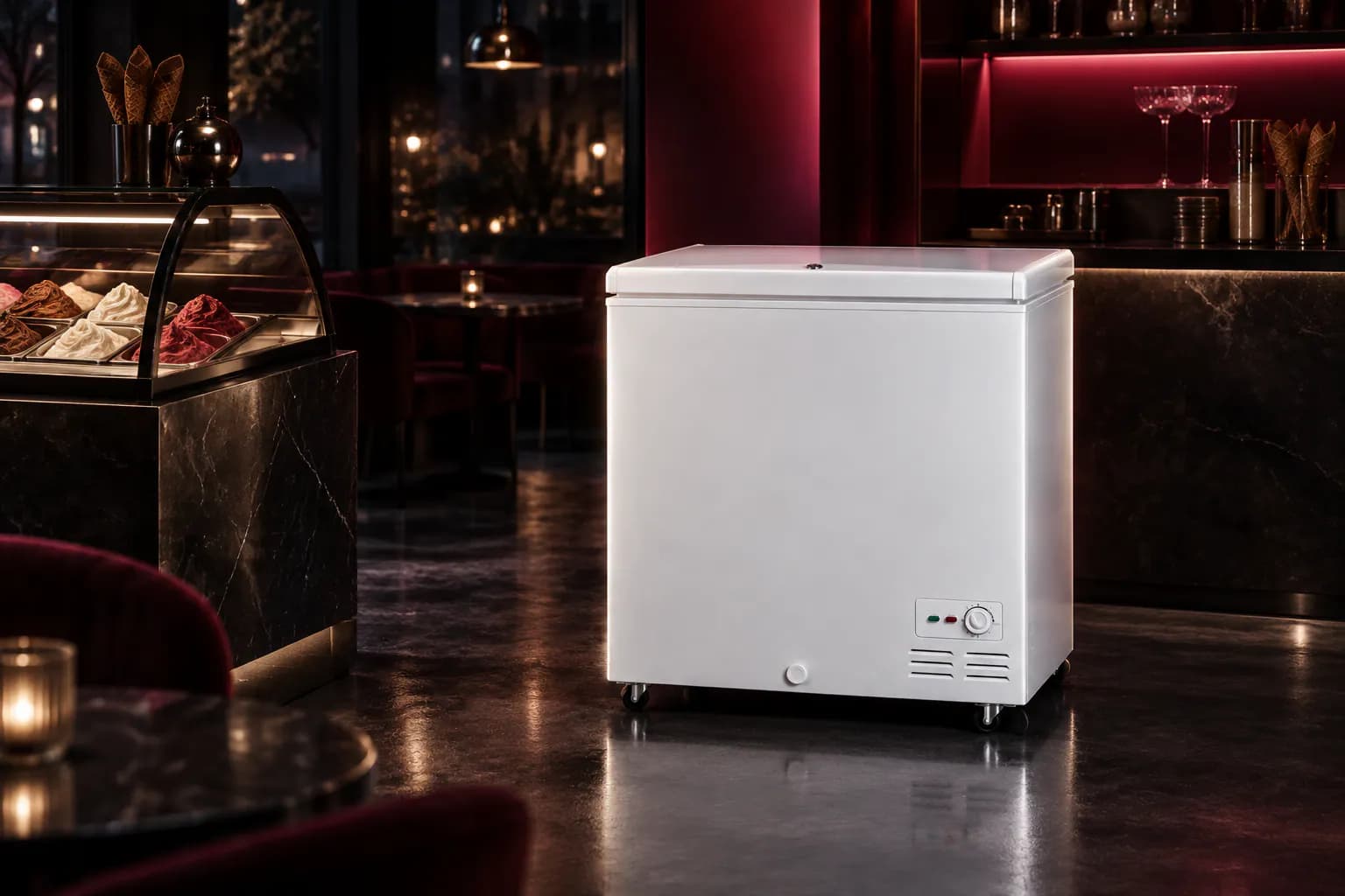 Haier Deep Freezer 148L in use — illustrative render