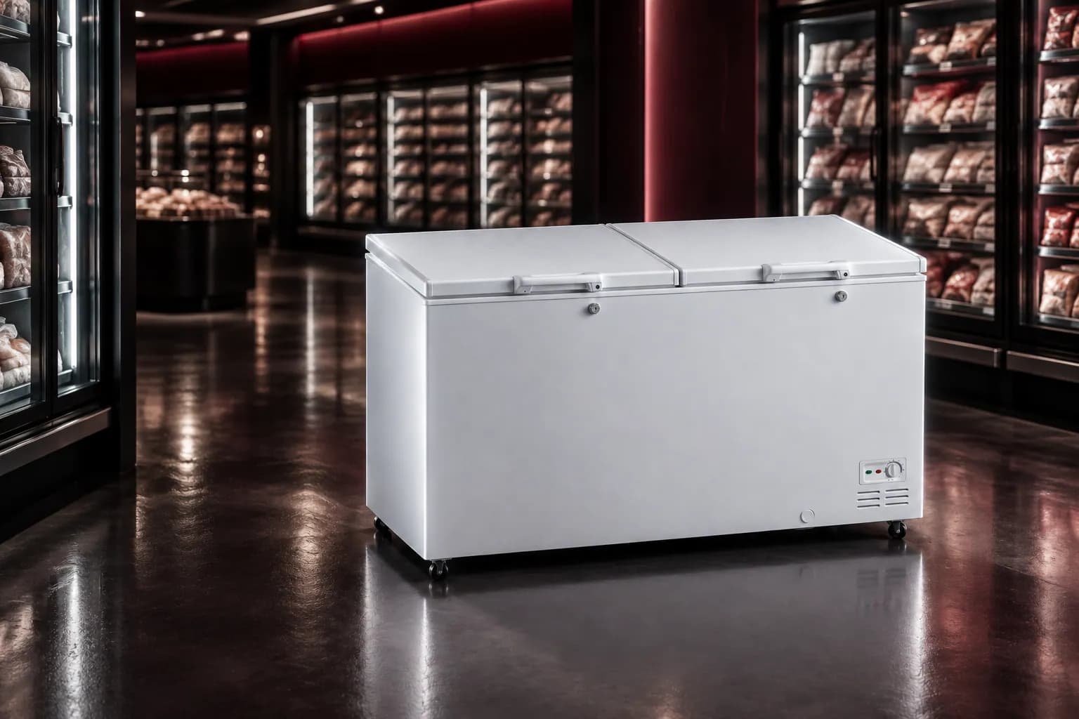 Haier Deep Freezer 588 L in use — illustrative render