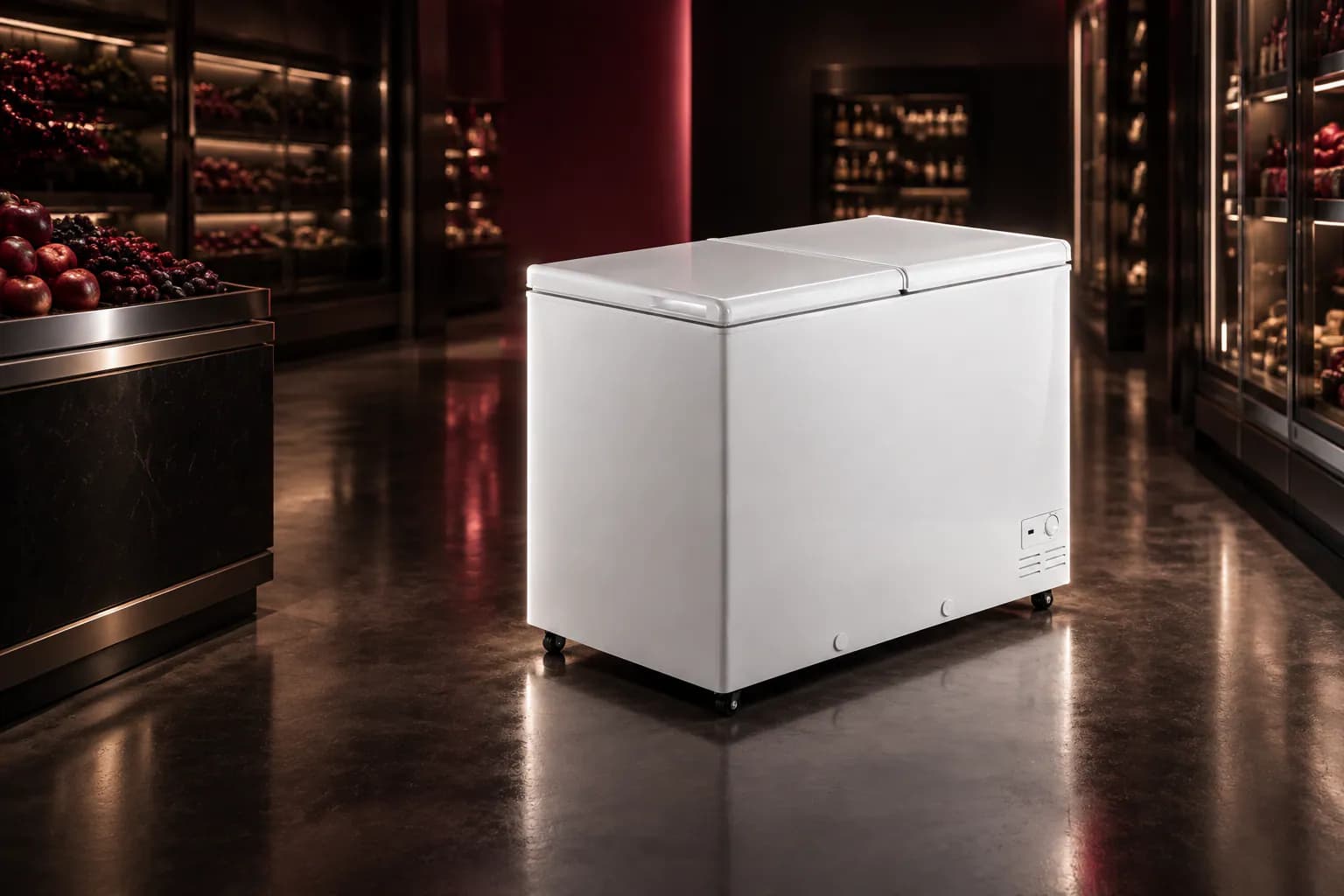 HCF400DM5 Deep Freezer in use — illustrative render