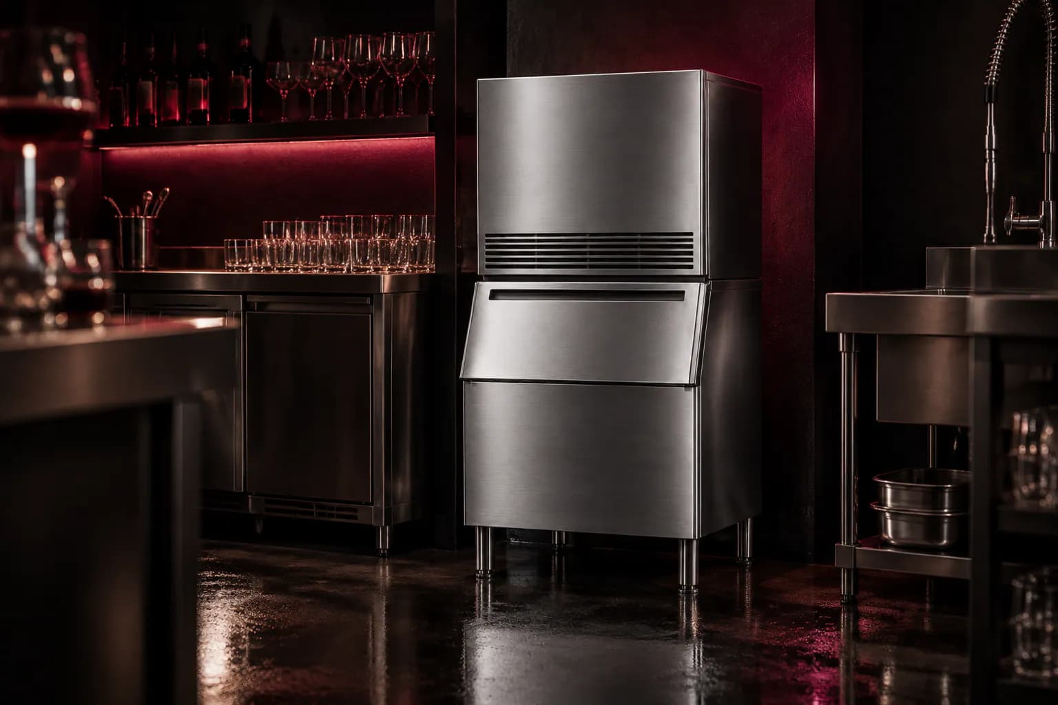Ice Maker in use — illustrative render