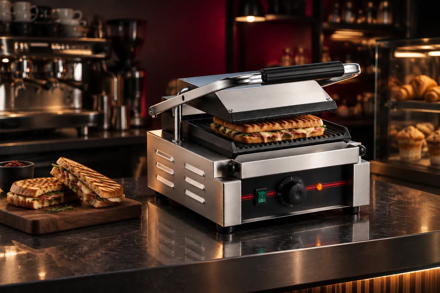 Toastmaster Sandwich Griller in use — illustrative render