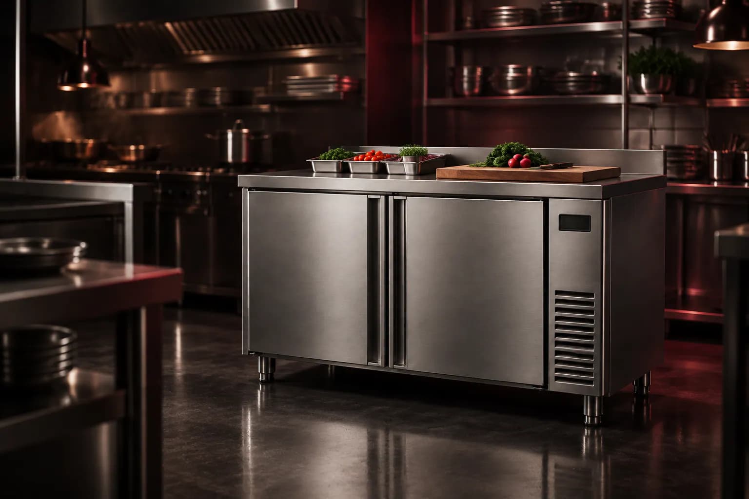 Under Counter Refrigerator in use — illustrative render